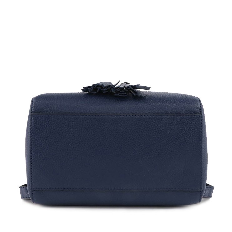 【TORY BURCH】素色荔枝皮革翻蓋磁釦束口後背包-深藍-3