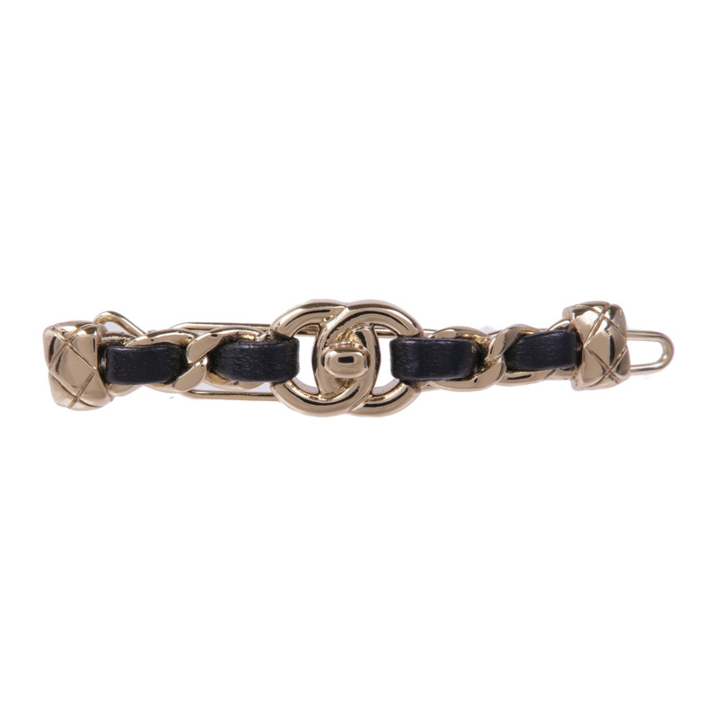 CHANEL 金屬/皮革Hair Clip髮夾-0