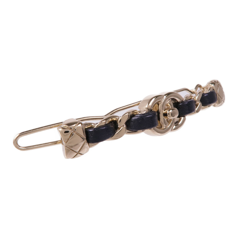CHANEL 金屬/皮革Hair Clip髮夾-2