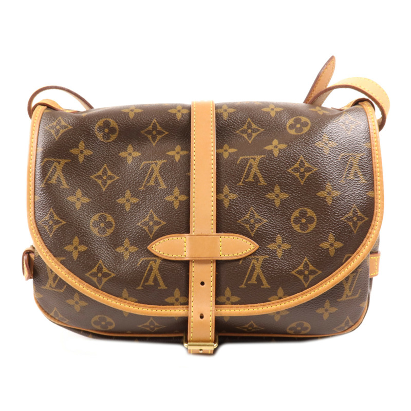 LOUIS VUITTON Monogram Saumur 30金扣肩背袋-1