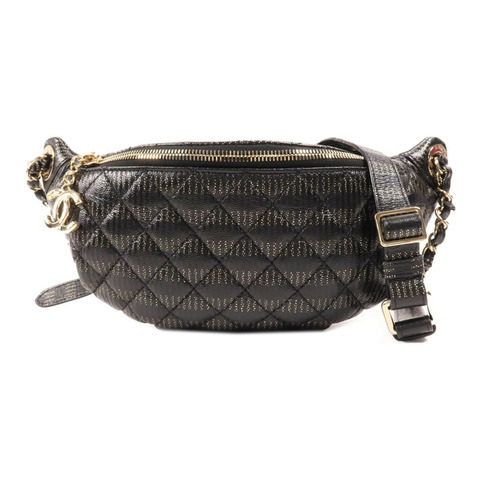 CHANEL 牛皮皮革Waist Bag金扣腰包