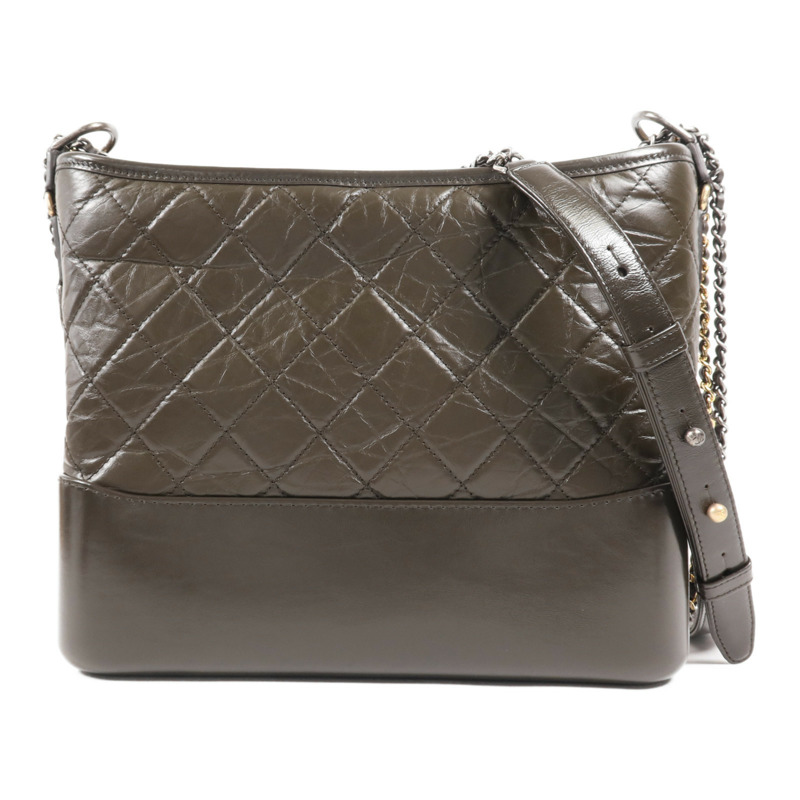 CHANEL 牛皮皮革Gabrielle Medium鏈帶肩背袋-0