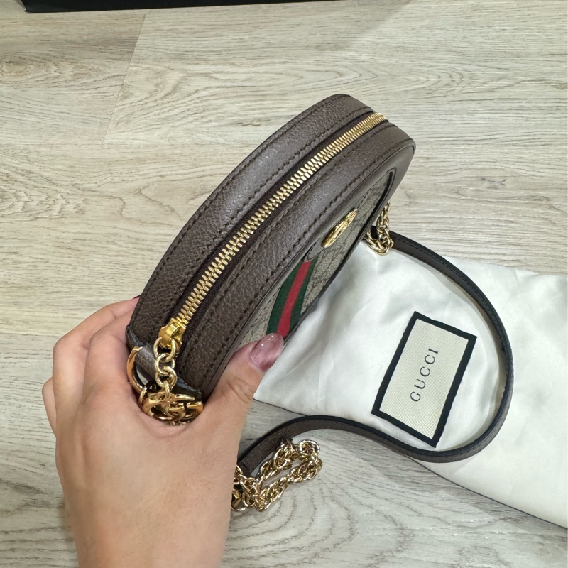 Gucci 圓餅包 大款 手機可以放-20