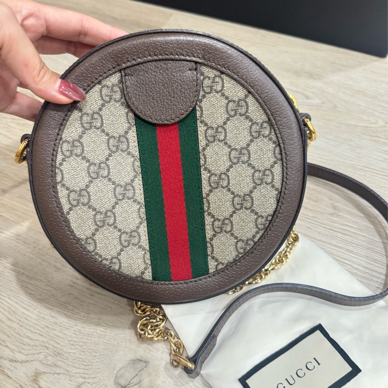 Gucci 圓餅包 大款 手機可以放-25