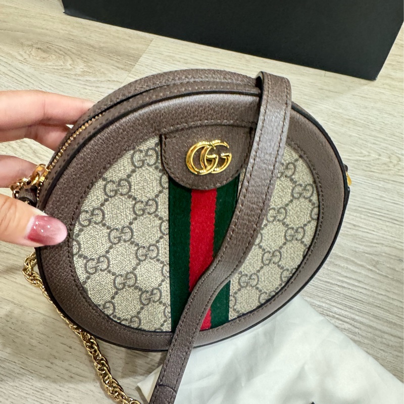 Gucci 圓餅包 大款 手機可以放-26