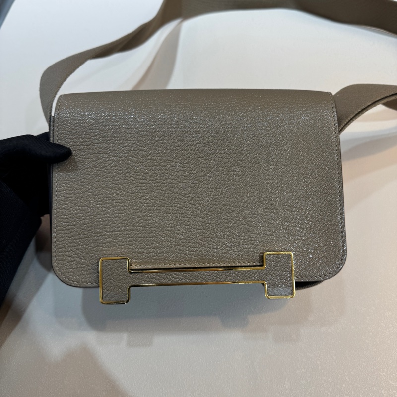 Hermes 18大象灰金釦山羊皮Geta木屐包H083052-6