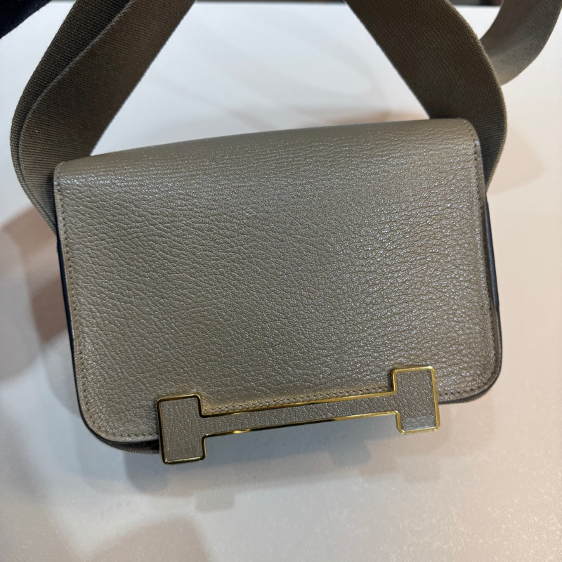 Hermes 18大象灰金釦山羊皮Geta木屐包H083052-9