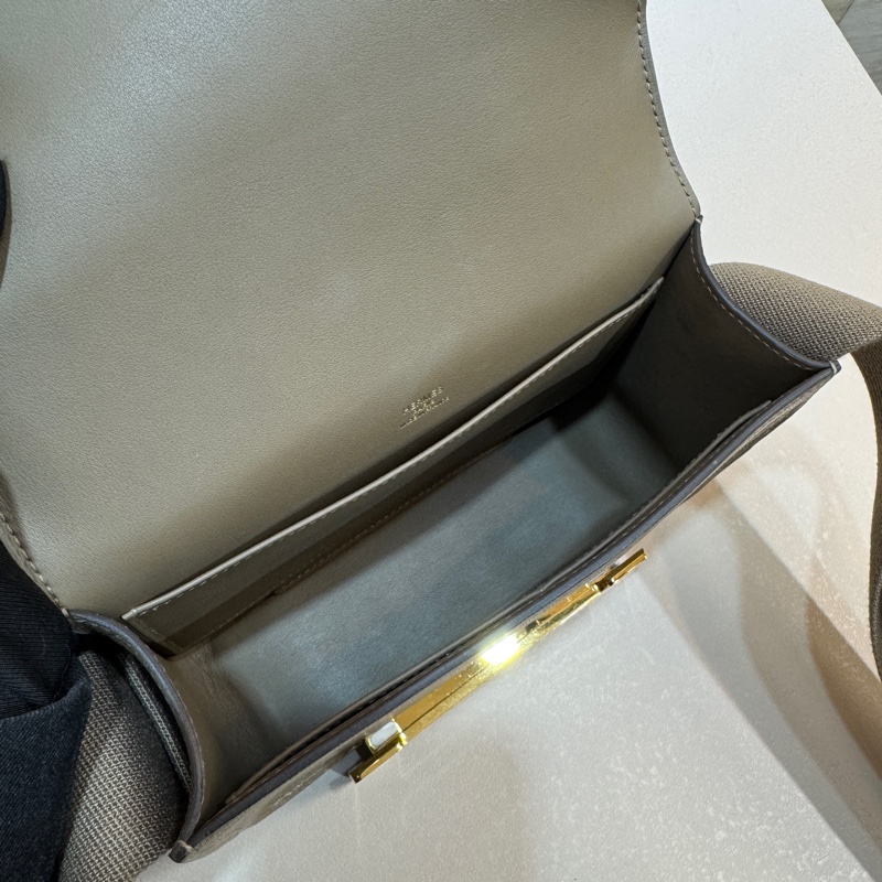 Hermes 18大象灰金釦山羊皮Geta木屐包H083052-14