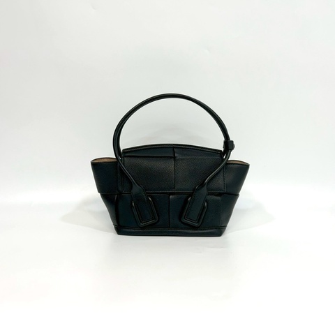 BV黑色大編織牛皮Arco29手提斜背包