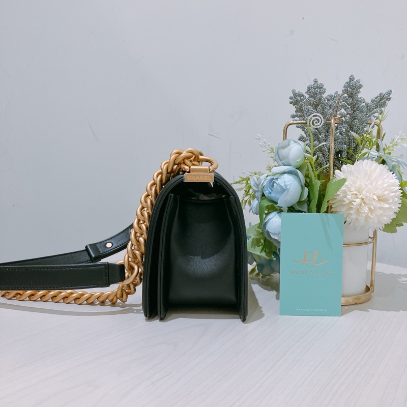 TK1841 Chanel 香奈兒經典小號小牛皮黑色金扣Boy 20 CM Calfskin Black X GHW-3