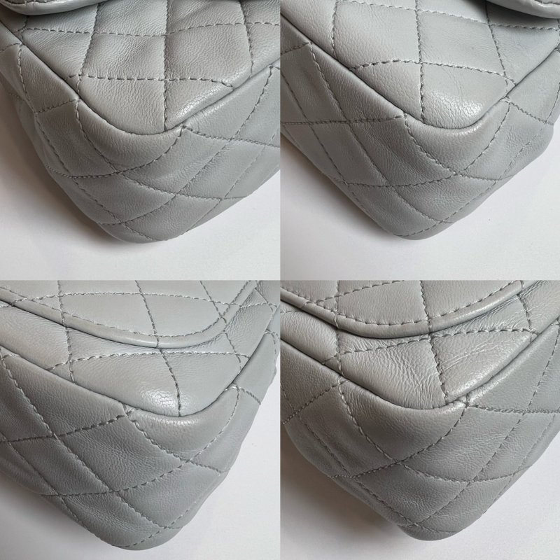 CHANEL AS1786/晶片款 羊皮灰 CF方胖金球鍊包-10