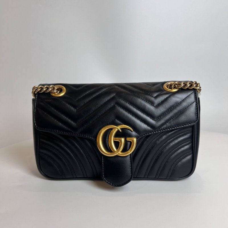 GUCCI 443497 黑Marmont掀蓋包26CM-0