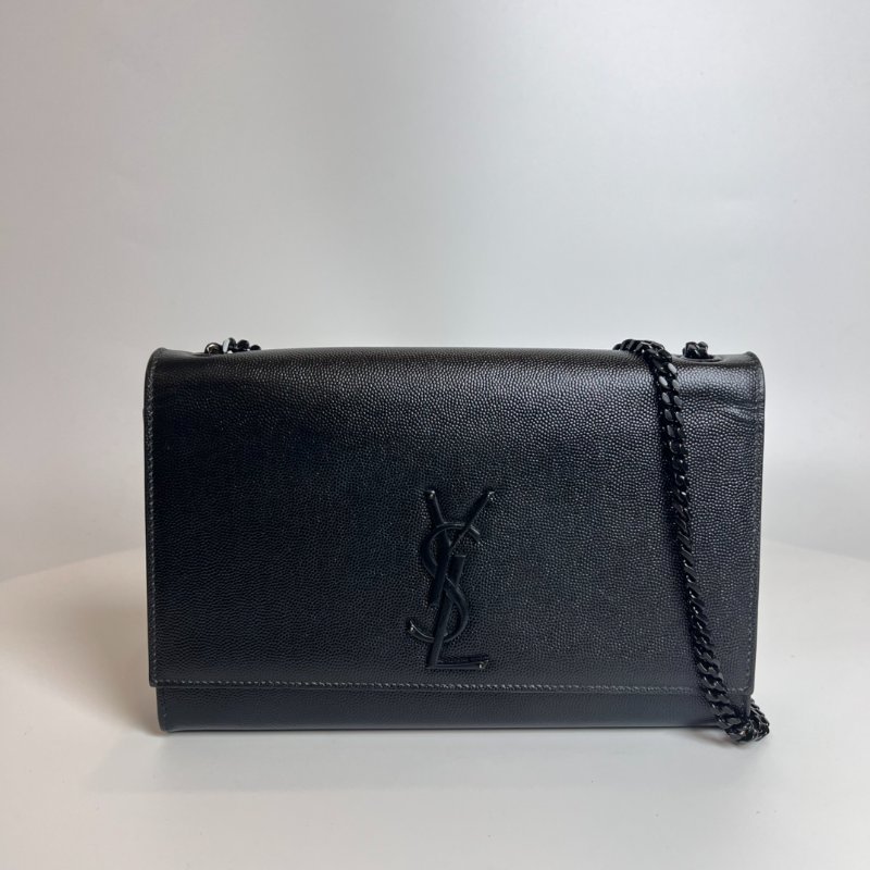 YSL 364021 SO BLACK魚子醬KATE鍊包-0