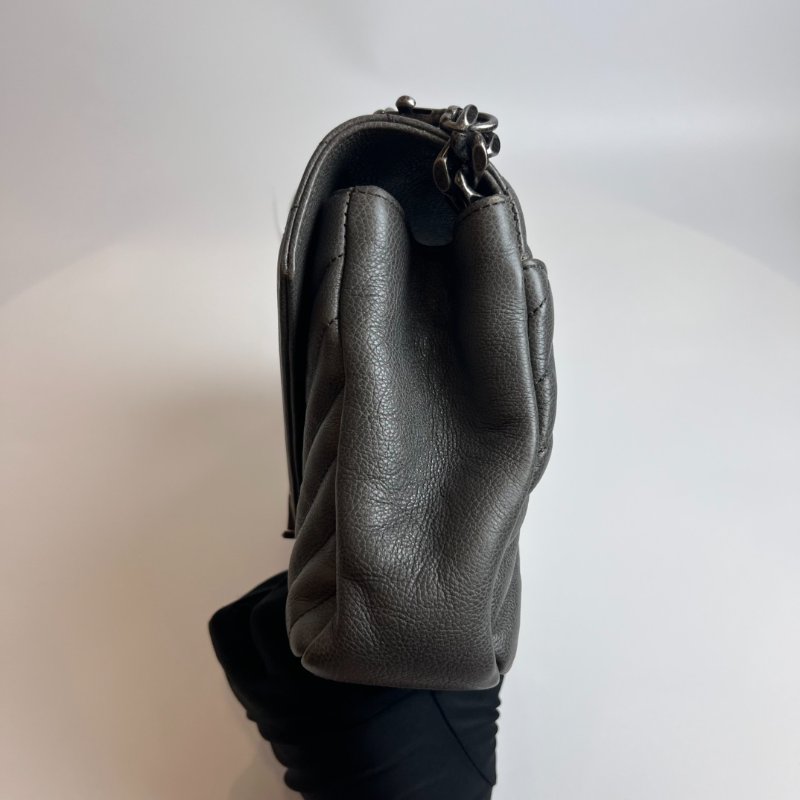 YSL 428056 灰銀學院包-3