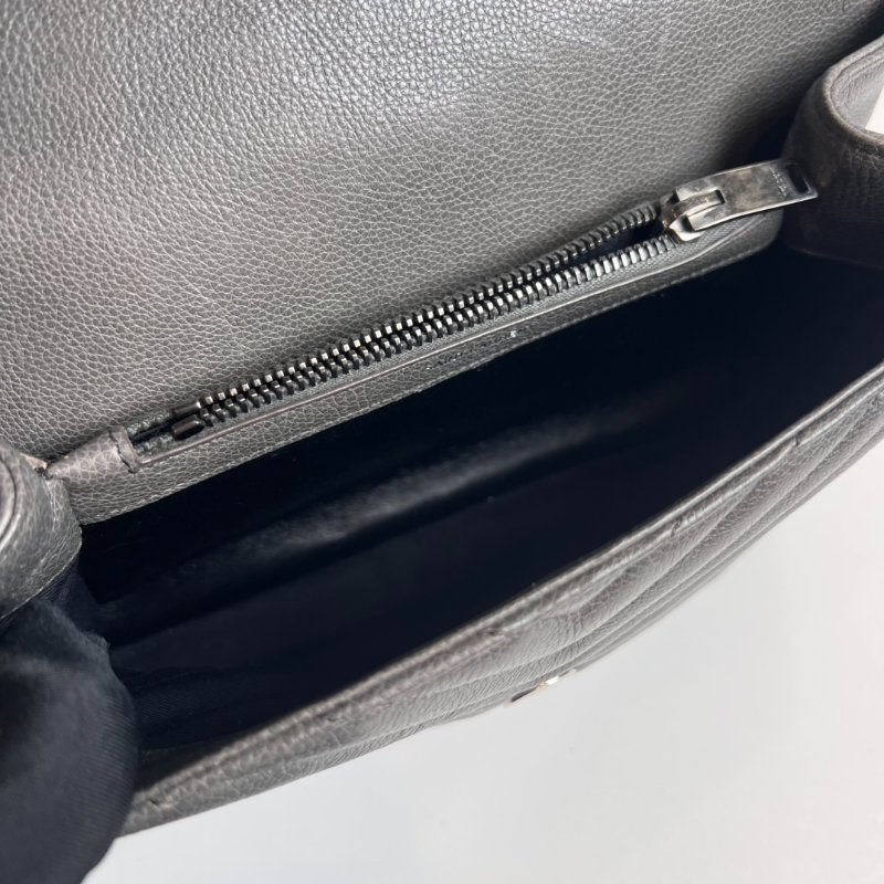 YSL 428056 灰銀學院包-5