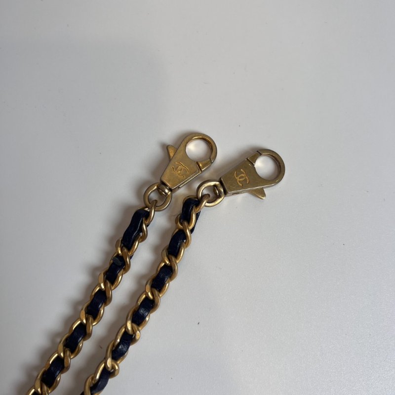 CHANEL HANDLE XS號緹布藍色28開-8
