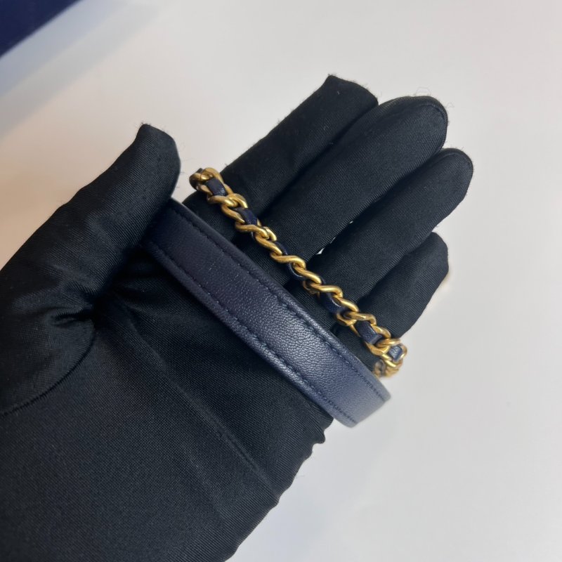 CHANEL HANDLE XS號緹布藍色28開-9
