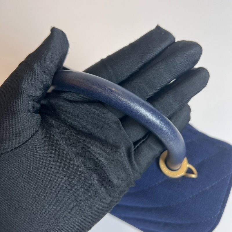 CHANEL HANDLE XS號緹布藍色28開-10