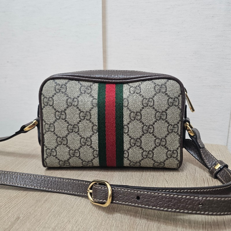 [ 經典小包出清❣️] Gucci 老花Ophidia綠紅綠拉鏈斜背相機包-1