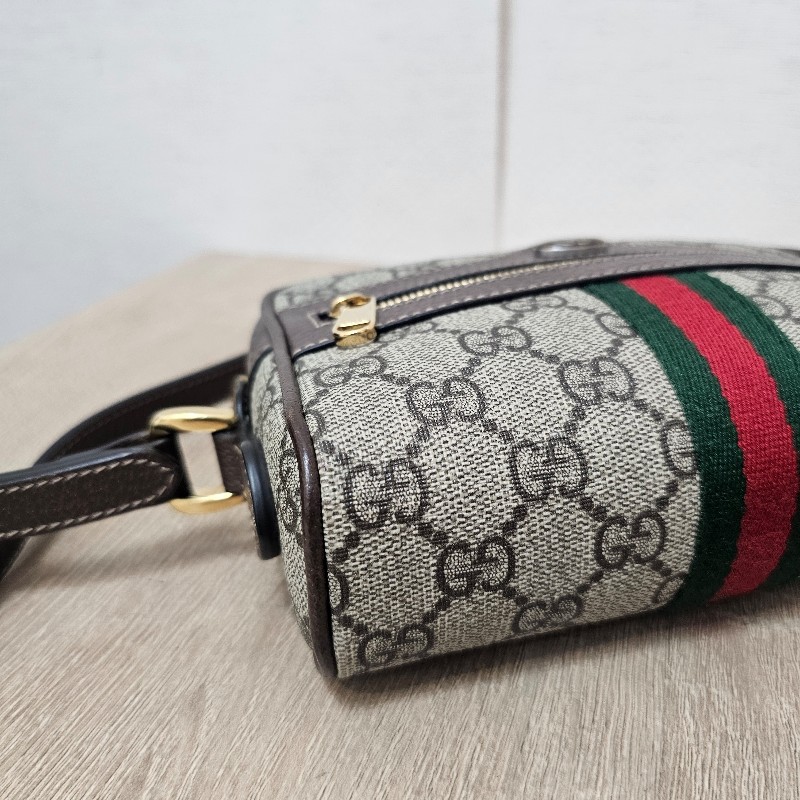 [ 經典小包出清❣️] Gucci 老花Ophidia綠紅綠拉鏈斜背相機包-6