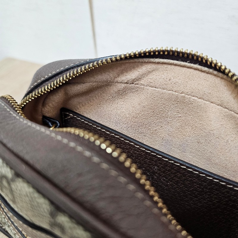 [ 經典小包出清❣️] Gucci 老花Ophidia綠紅綠拉鏈斜背相機包-12