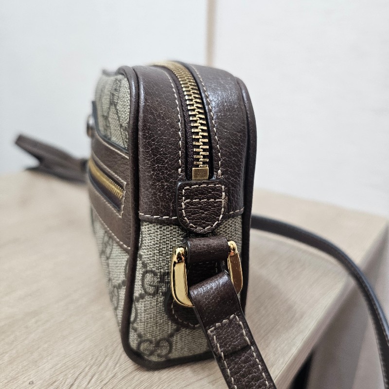 [ 經典小包出清❣️] Gucci 老花Ophidia綠紅綠拉鏈斜背相機包-21