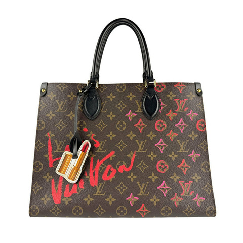 Louis Vuitton Fall in Love Monogram 手提包，香港獨家發售，On the Go MM 帆布，棕色，女款，M45888 z7188