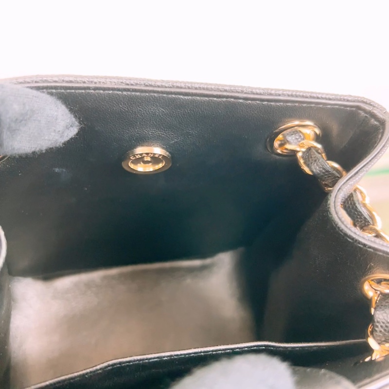 近新 Chanel tote 黑金牛皮 迷你托特包/鏈條包-16