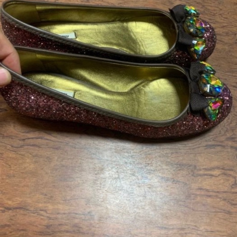 Miu Miu 亮片 娃娃鞋 義大利製 35-1