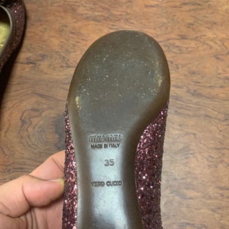 Miu Miu 亮片 娃娃鞋 義大利製 35-4