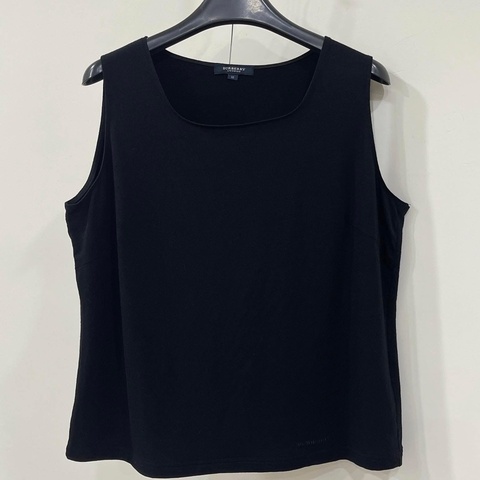 Burberry 倫敦 萊卡棉料彈力字母刺繡背心 黑