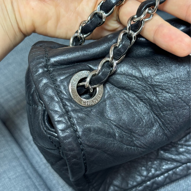 CHANEL 大縫線LOGO翻蓋包-4