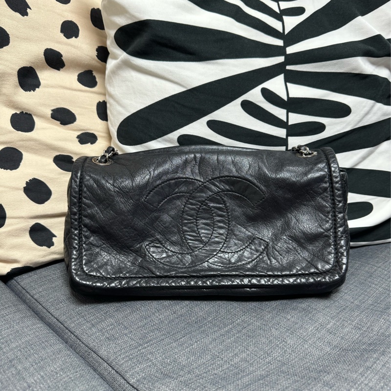 CHANEL 大縫線LOGO翻蓋包-5