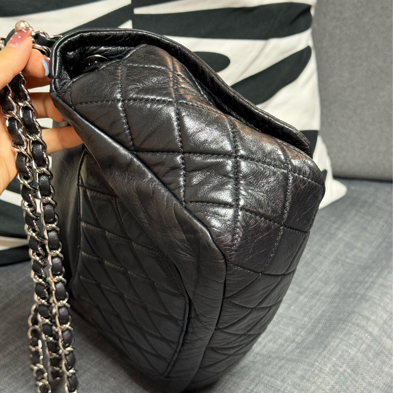 CHANEL 大縫線LOGO翻蓋包-8