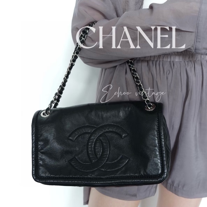 CHANEL 大縫線LOGO翻蓋包-20