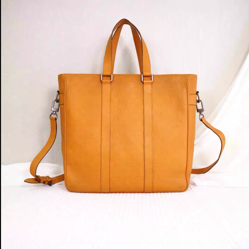 Louis Vuitton • Tadou 薑黃色棋盤格全皮公文包 附原廠肩帶-3