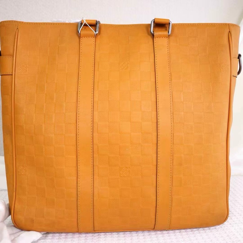 Louis Vuitton • Tadou 薑黃色棋盤格全皮公文包 附原廠肩帶-4