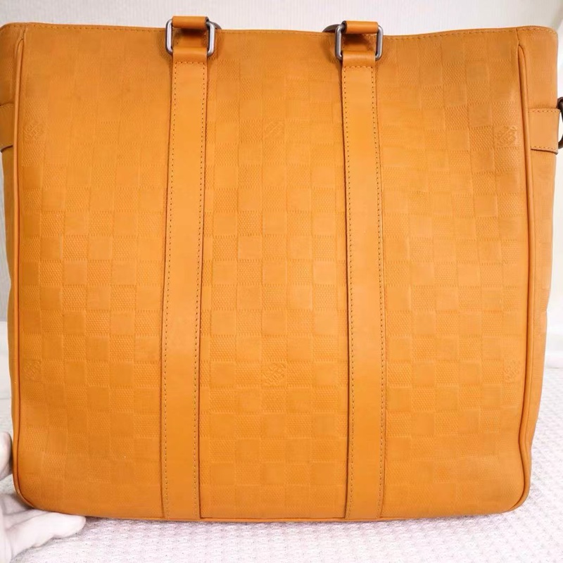 Louis Vuitton • Tadou 薑黃色棋盤格全皮公文包 附原廠肩帶-5