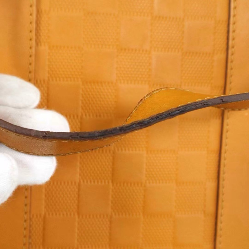 Louis Vuitton • Tadou 薑黃色棋盤格全皮公文包 附原廠肩帶-24