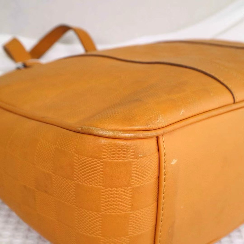 Louis Vuitton • Tadou 薑黃色棋盤格全皮公文包 附原廠肩帶-27