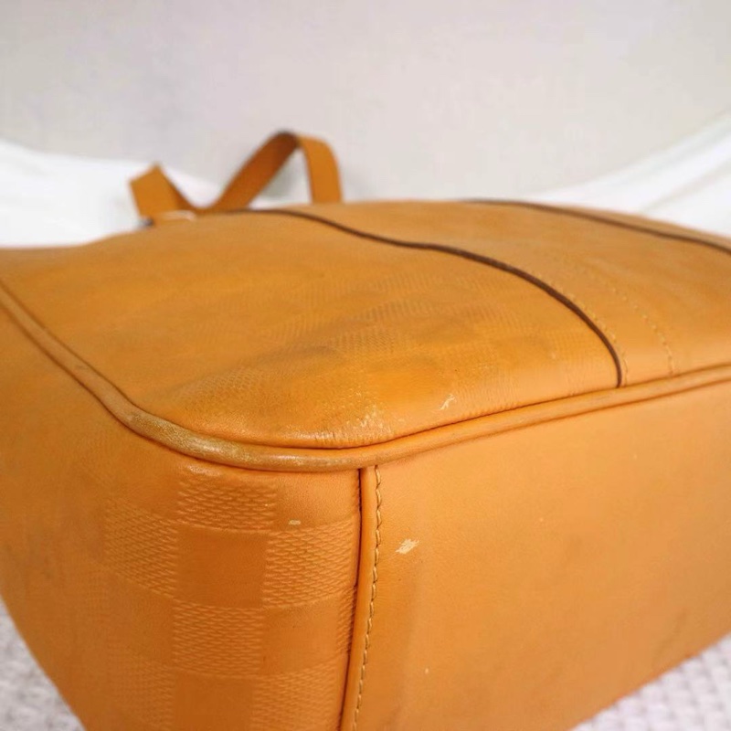 Louis Vuitton • Tadou 薑黃色棋盤格全皮公文包 附原廠肩帶-28