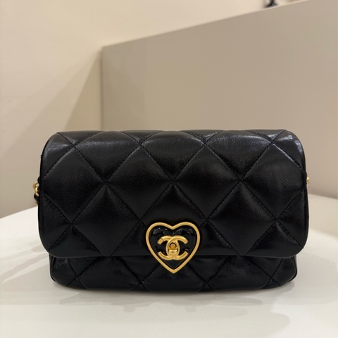 （全新甜價）chanel香奈兒 23s classic flap愛心琺瑯扣晶片款