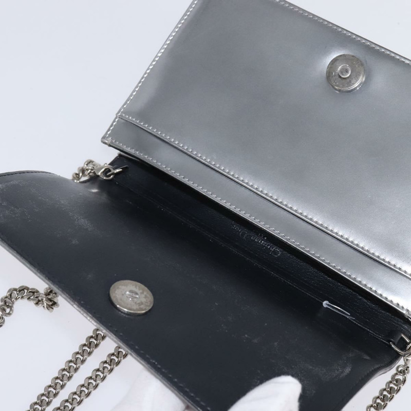 【日本直送】Christian Dior 鏈條 Diorama 肩背包 皮革 銀色 正品 gh990-9