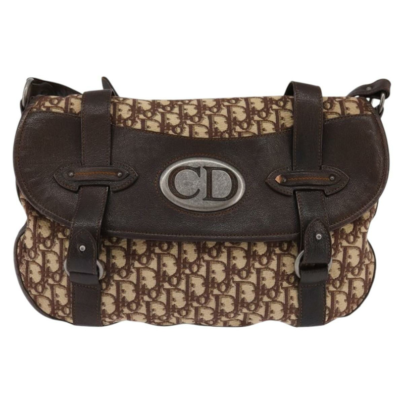 【日本直送】Christian Dior Trotter 帆布肩背包 棕色銀色 正品 144872-12