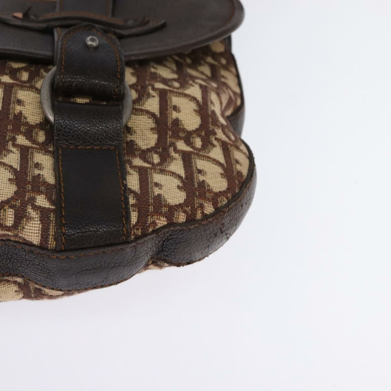 【日本直送】Christian Dior Trotter 帆布肩背包 棕色銀色 正品 144872-14