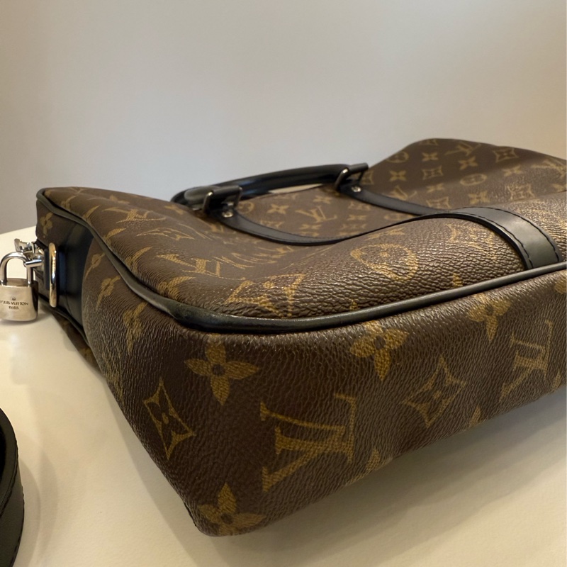 Louis vuitton老花拼接斜揹公事包💼-5