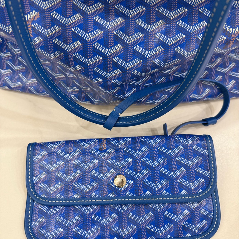 (極新)Goyard Saint Louis PM 托特包拉鏈款 藍色-3
