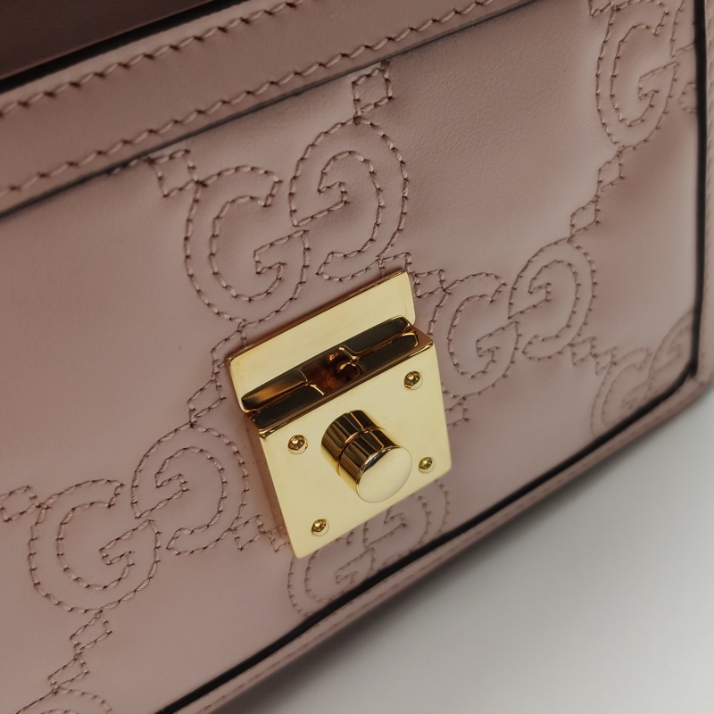 Gucci GG Matlase 小號手提包 粉色-2