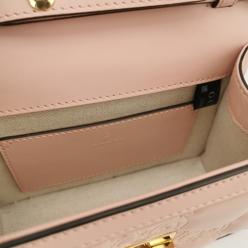 Gucci GG Matlase 小號手提包 粉色-6