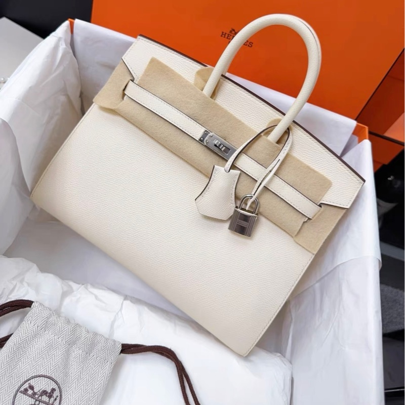 Hermes 愛馬仕Birkin25,nata奶油白,銀扣,epsom皮,Z刻,全新一套-0